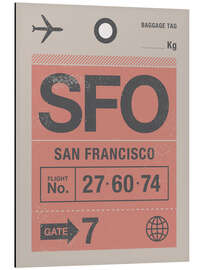 Aluminium print San Francisco travel tag