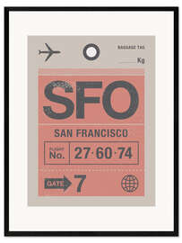 Framed art print San Francisco travel tag