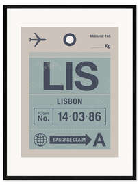 Framed art print Lisbon travel tag