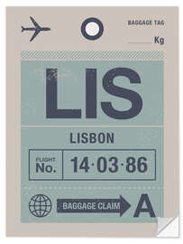 Autocolante decorativo Etiqueta de viagem de Lisboa