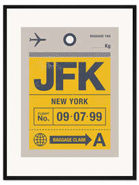Gerahmter Kunstdruck New York Reiselabel
