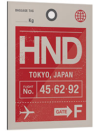 Aluminium print Tokyo travel tag