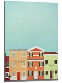 Aluminium print Colorful Row Houses in Venice