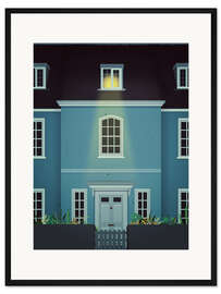 Gerahmter Kunstdruck Zuhause brennt noch Licht