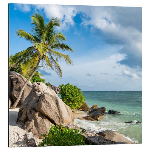 Aluminium print Anse Source d'Argent beach in the Seychelles