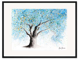 Gerahmter Kunstdruck Baum am Morgen