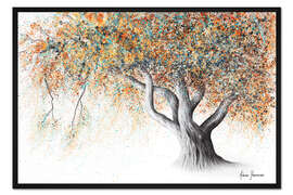 Gerahmter Kunstdruck Rostiger Herbstbaum