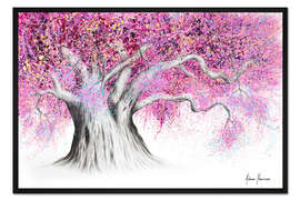 Gerahmter Kunstdruck Rosa Partybaum