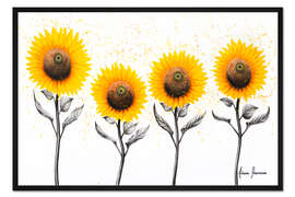 Gerahmter Kunstdruck Sonnenblumenfamilie