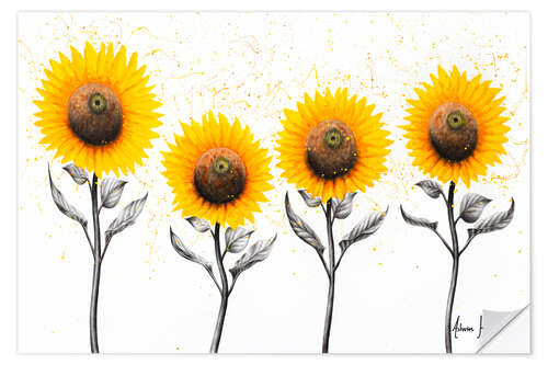 Wandsticker Sonnenblumenfamilie