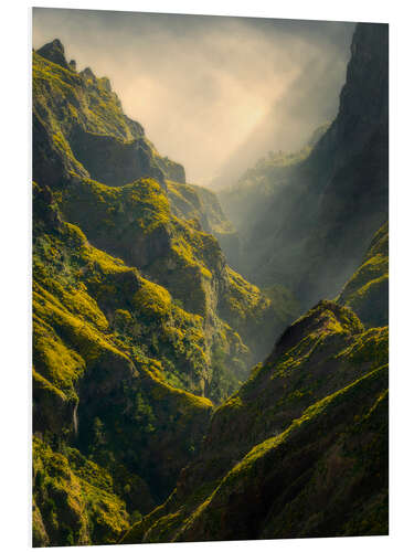 Print på skumplade Sunset at Pico Do Aereiro, Madeira