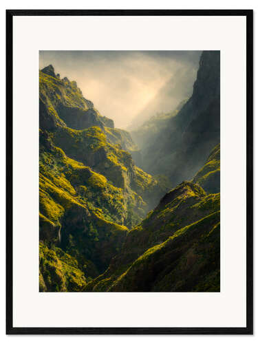 Impression artistique encadrée Coucher de soleil au Pico do Arieiro, Madère