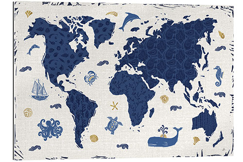 Gallery Print Indigo World Map