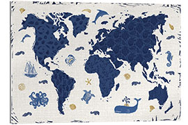 Gallery print Indigo World Map