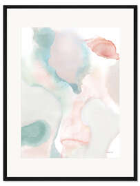 Gerahmter Kunstdruck Sage and Pink Abstract I