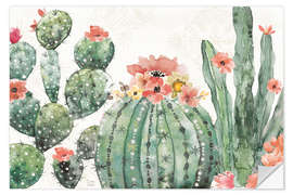 Muursticker Flowering cacti I