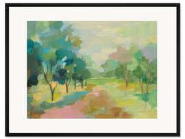 Gerahmter Kunstdruck Sonnenaufgang im Wald