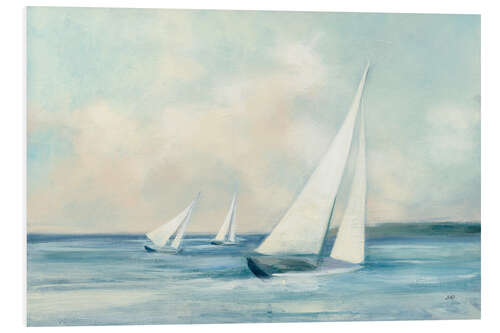 Foam board print Sailing boats at sunrise