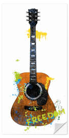 Selvklebende plakat Guitar II graffiti