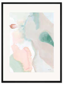 Gerahmter Kunstdruck Sage and Pink Abstract II