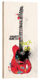 Cuadro de madera Graffiti de una guitarra
