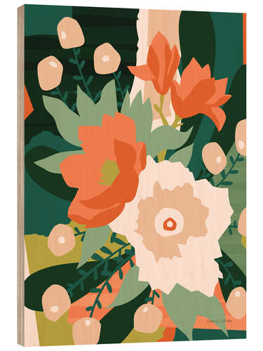 Hout print Bouquet of flowers