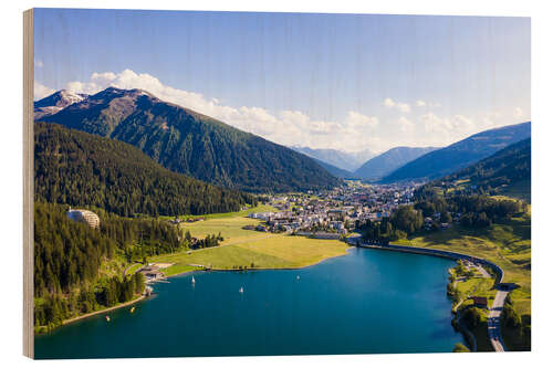 Hout print Davosersee in Switzerland