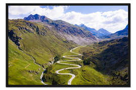 Gerahmter Kunstdruck Julierpass in der Schweiz