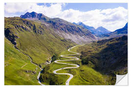 Naklejka na ścianę Julier Pass in Switzerland