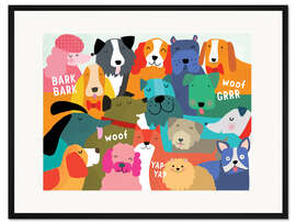 Gerahmter Kunstdruck Alle meine Hunde