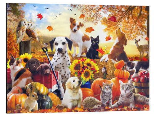 Aluminium print Autumn animals