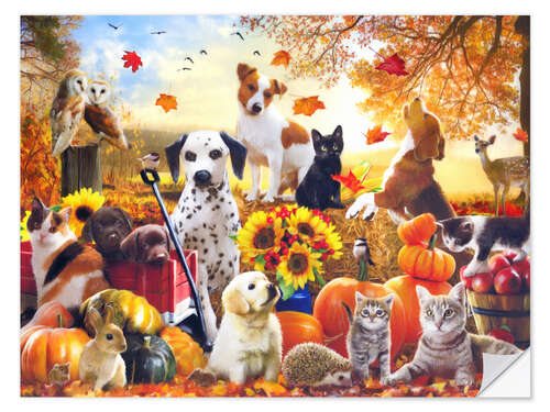 Sticker mural Animaux en automne