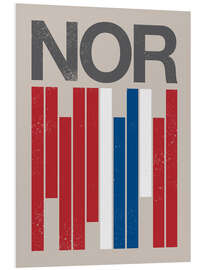 Foam board print Norway retro flag