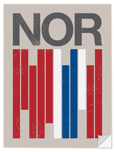 Wall sticker Norway retro flag