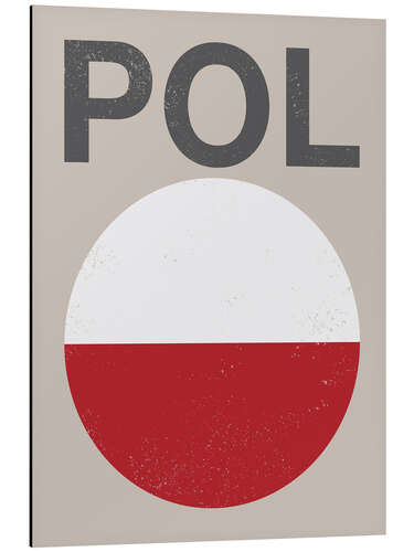 Aluminium print Poland retro flag