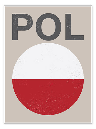 Poster Poland retro flag