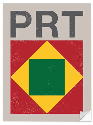 Selvklebende plakat Portugal retro flag