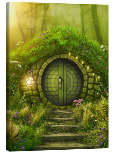 Canvas print Small house in the magic forest