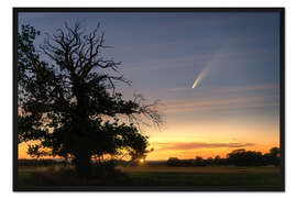 Gerahmter Kunstdruck Nachthimmel mit Komet
