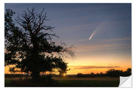 Selvklebende plakat Night sky with comet