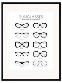 Gerahmter Kunstdruck Sonnenbrillen Arten (englisch)