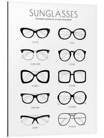 Magnettafel Sonnenbrillen Arten (englisch)