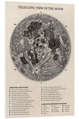 Hartschaumbild Moon Map (English)