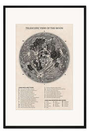 Gerahmter Kunstdruck Moon Map (English)