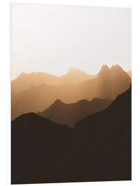 Foam board print Silhouette of the Alps at sunrise