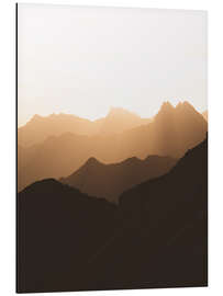 Magnettafel Silhouette der Alpen zum Sonnenaufgang