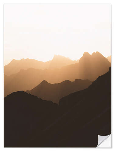 Wall sticker Silhouette of the Alps at sunrise