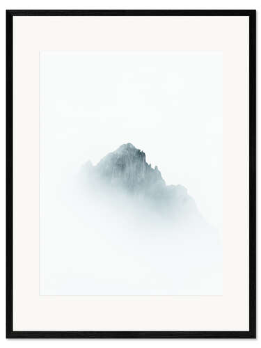 Framed art print Mountain peak in the fog