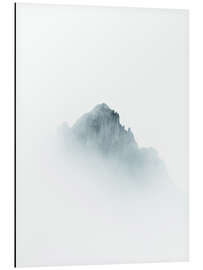 Magnettafel Bergspitze im Nebel