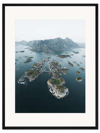 Gerahmter Kunstdruck Henningsvaer Fußballfeld in Norwegen